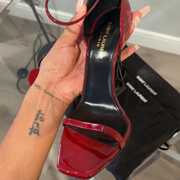 YSL OPYUM SANDALS WITH BLACK HEEL - Picture 6 of 9